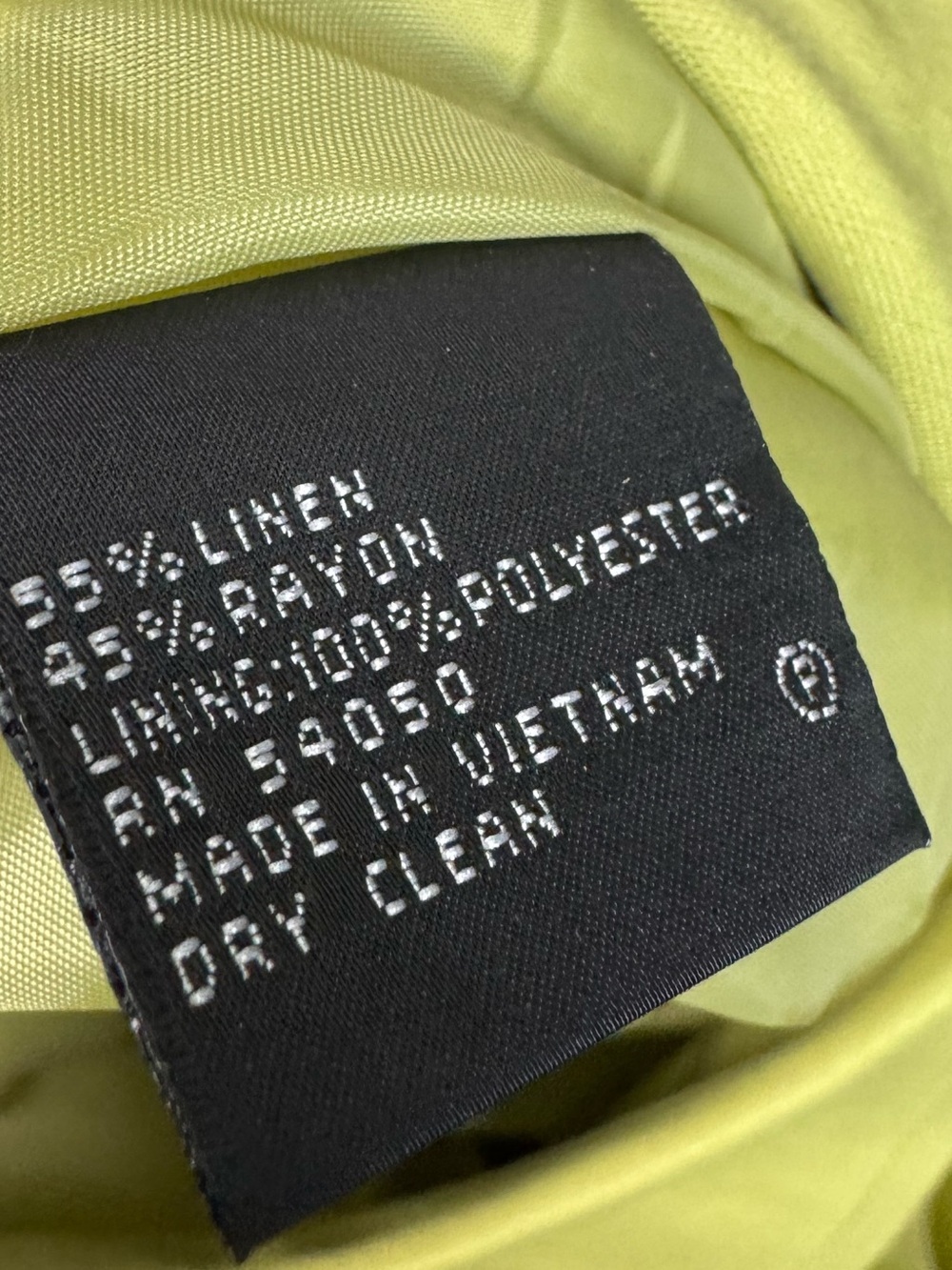 Kasper Lime Green Linen Blend Blazer Jacket Petite 8P - Picture 6 of 6
